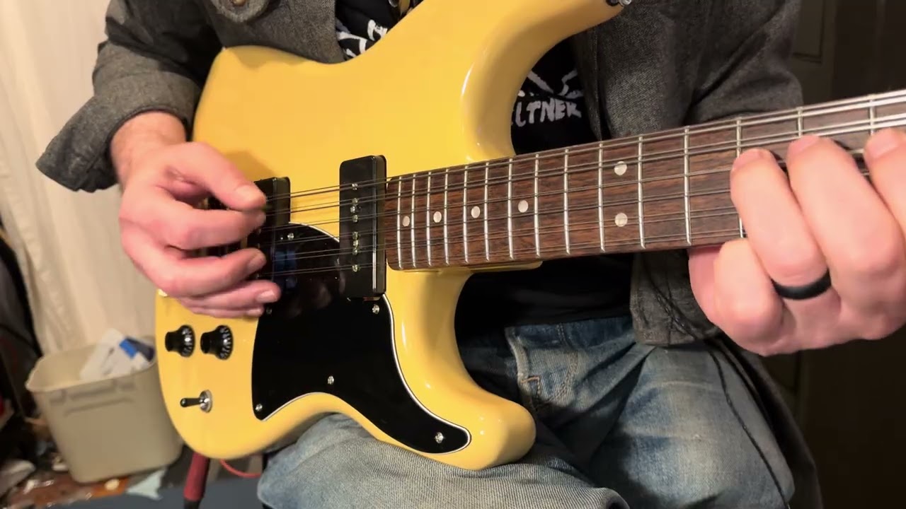Fender/ Squier Strat-O-Sonic 12 String #2 w/Waterslide2 Baritone Rubber Bridge Conversion, TV Yellow