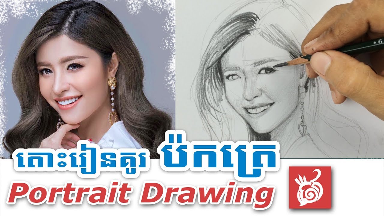 Portrait Drawing Tutorial - Modeled by Sok Pisey - Easy lesson by Jek Drawing Tips