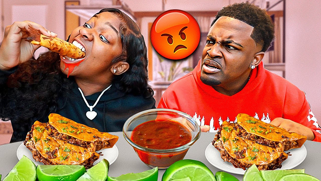 SMACKING TOO MUCH PRANK ON BOYFRIEND! *HILARIOUS REACTION 😂* | BIRRIA TACO MUKBANG 먹방