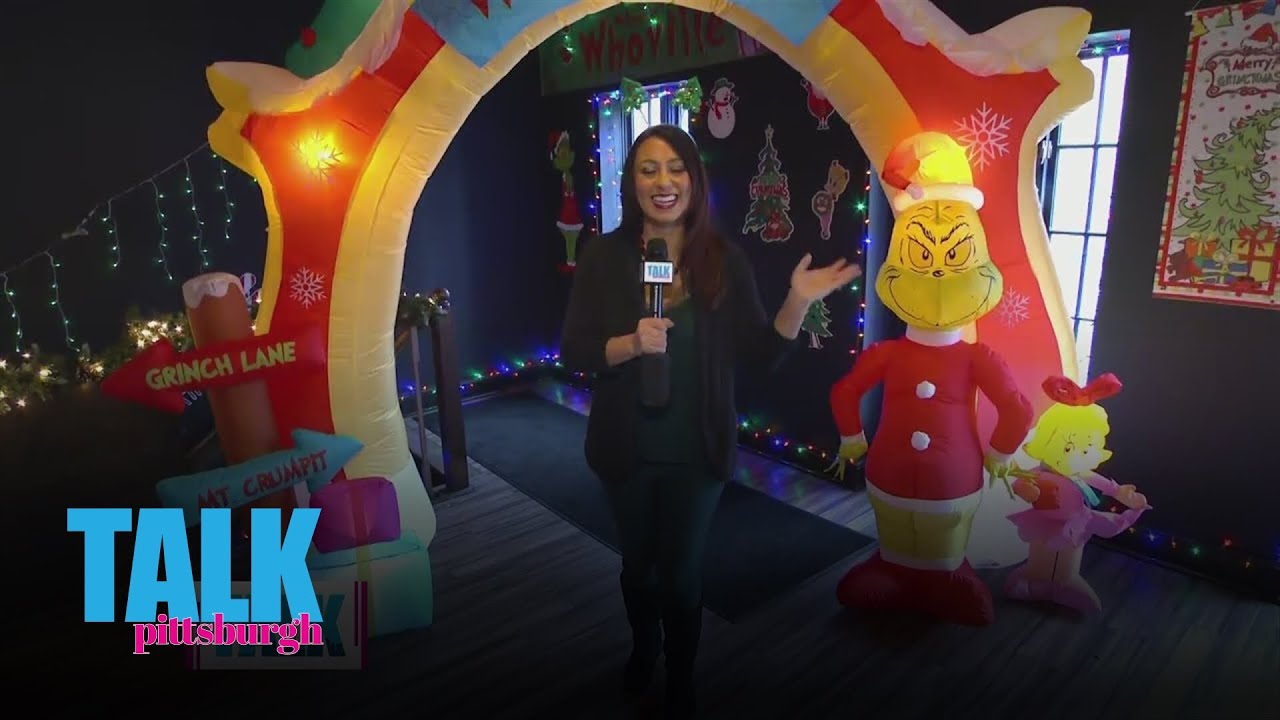 Checking out the Grinch-themed pop-up bar in Pittsburgh