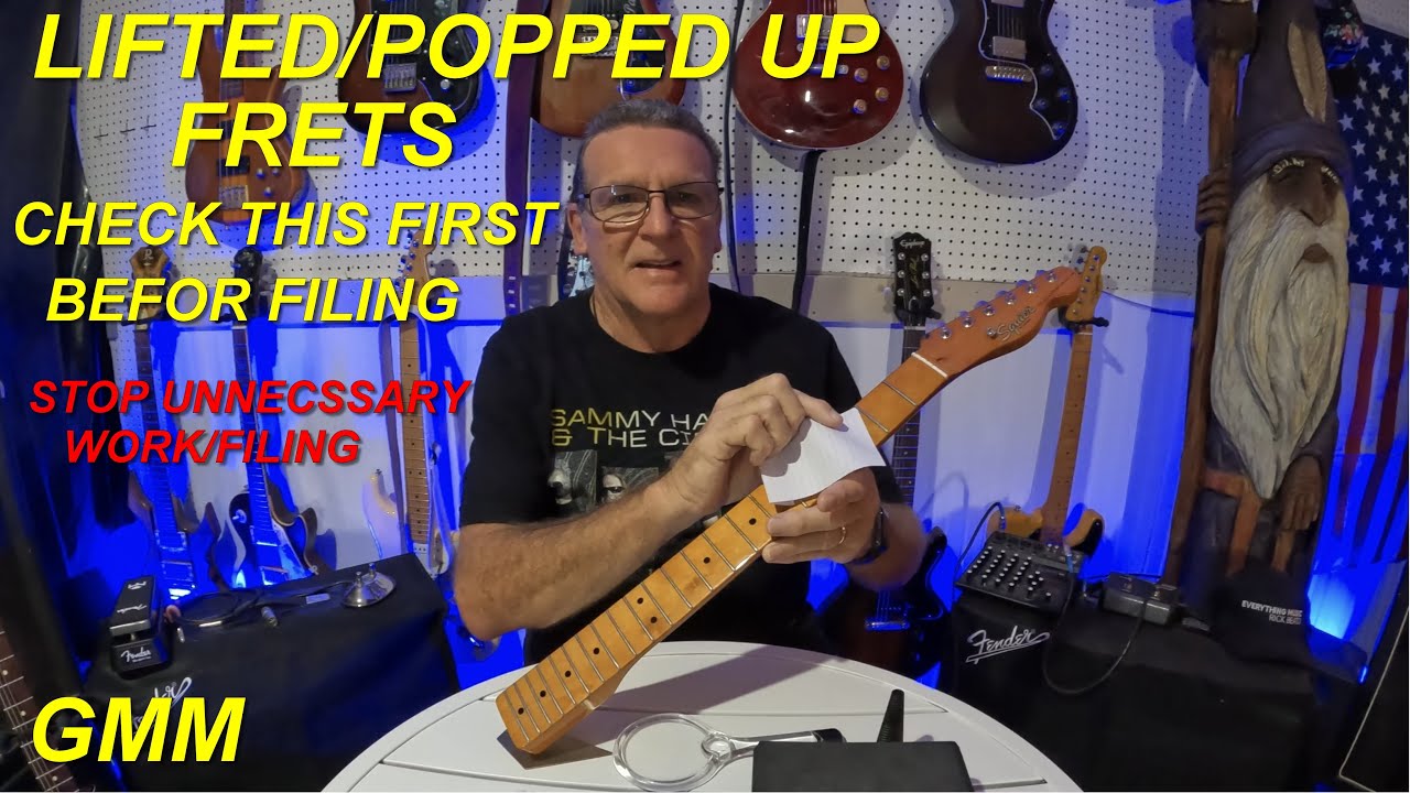 How to DIY - Fix fret buzz - Seat lifted popped up Frets - Fender Squier telecaster neck.