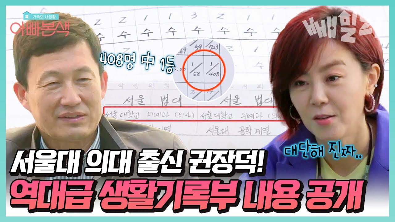 ※최초공개※ 권장덕 고등학교 성적표📚 ALL 수수수...뿐인 전교 1등 엘리트의 삶ㄷㄷ | 아빠본색