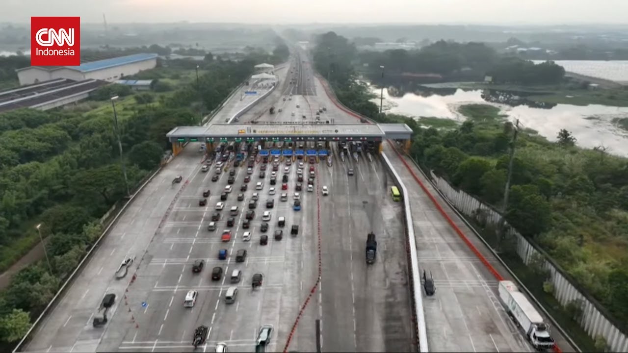 H 5 Lebaran, Kondisi Gerbang Tol Cikampek Utama dari Udara
