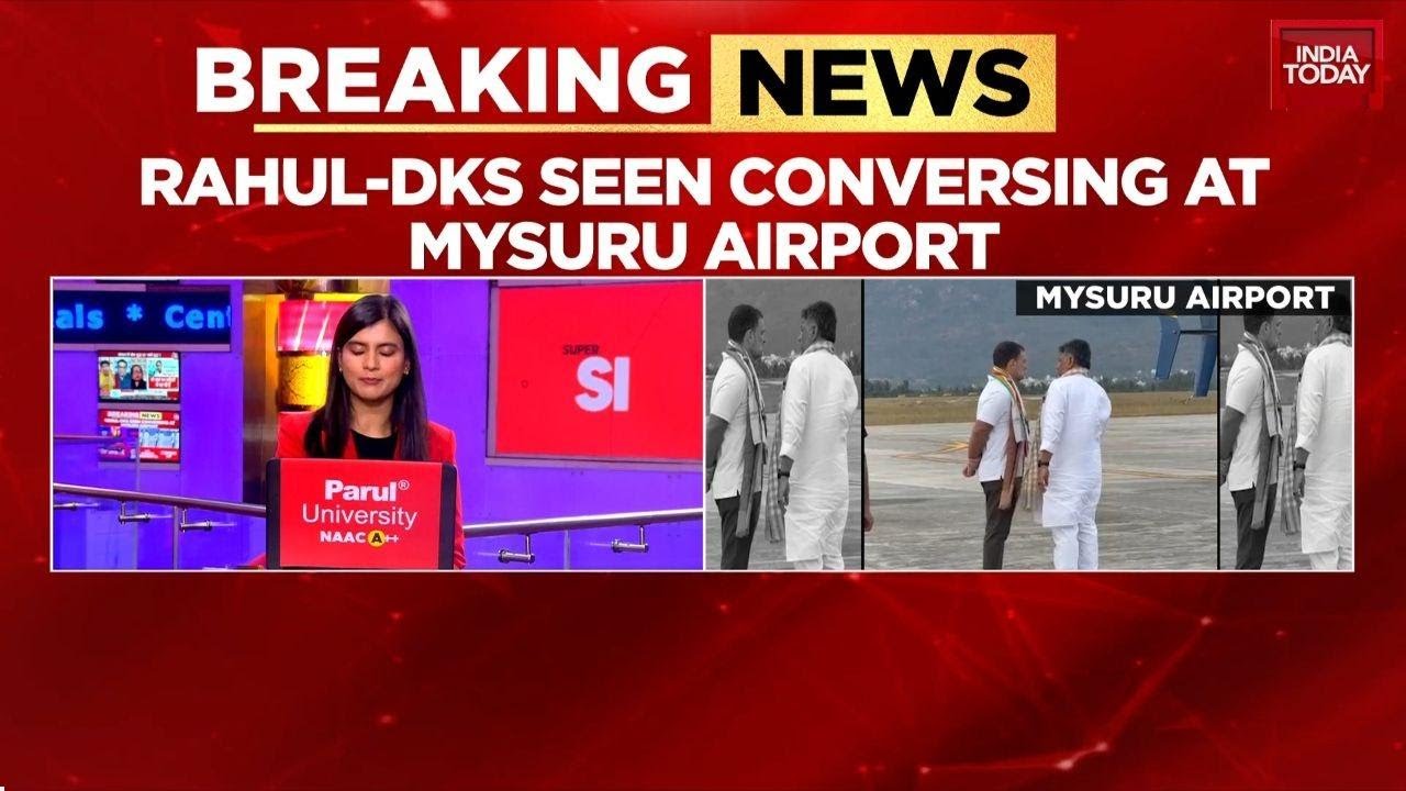 Rahul Gandhi and D.K. Shivakumar's Helipad Huddle in Mysuru Sparks CM Speculation | Karnataka Polls