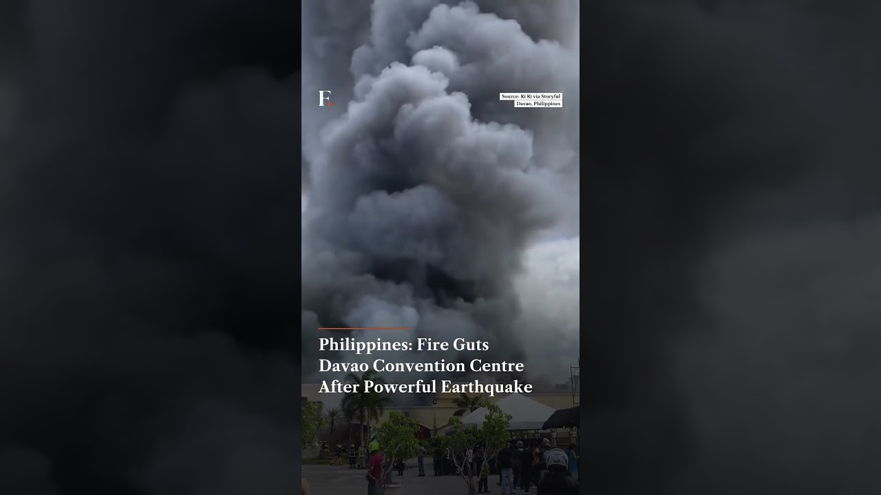 Fire Engulfs Davao Convention Centre After Powerful Philippines Earthquake | Firstpost News