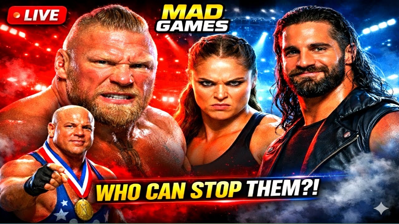UNSTOPPABLE TEAM?! 💥 Brock Lesnar, Ronda & Kurt Angle | WWE 2K24 LIVE | Mad Games