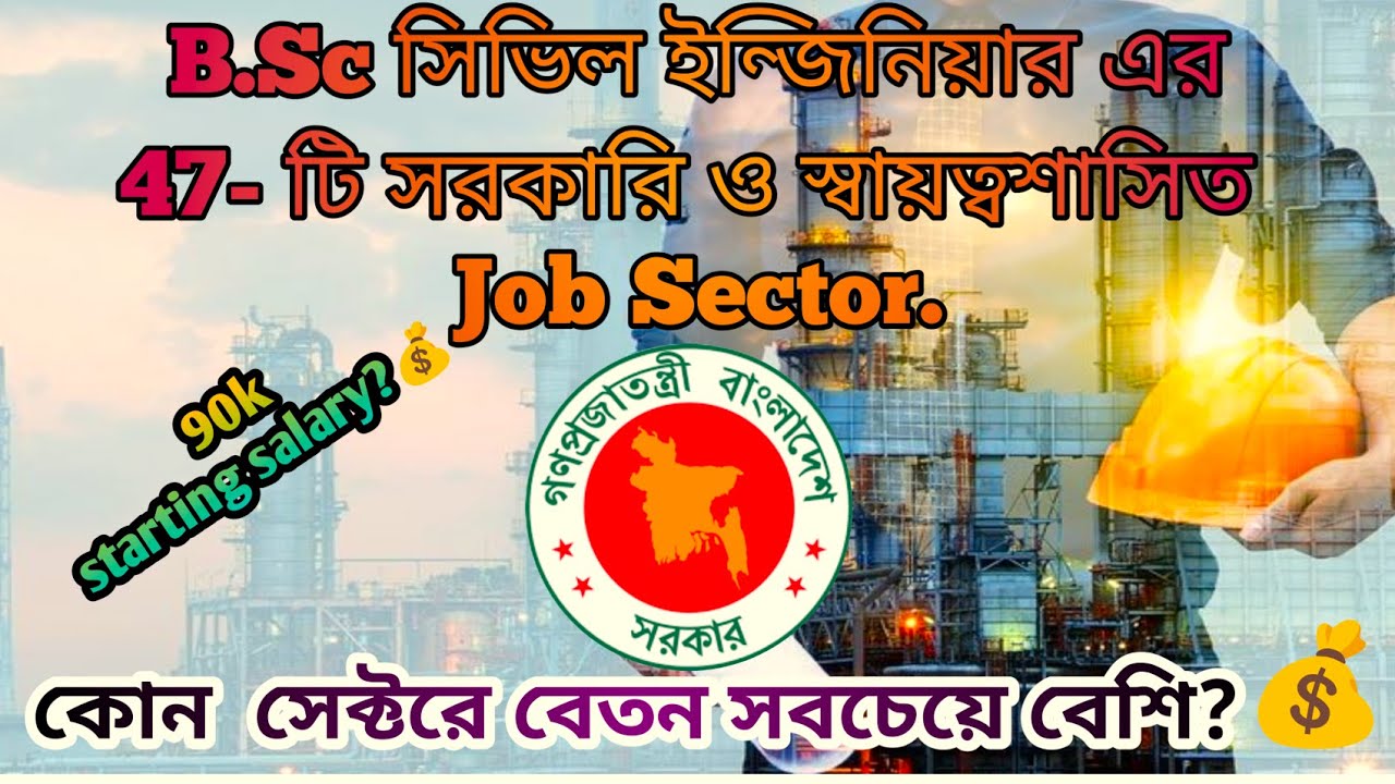 Job Sector For B.Sc Civil Engineer || Salary || Job Circular