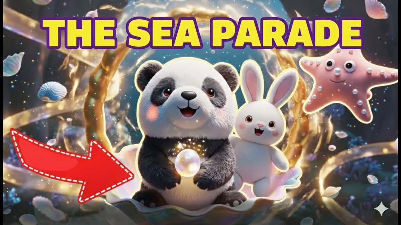 The Sea Parade! ✨ Bunny and Bear Ride the Light Current 🌊 | Cute 3D Animation