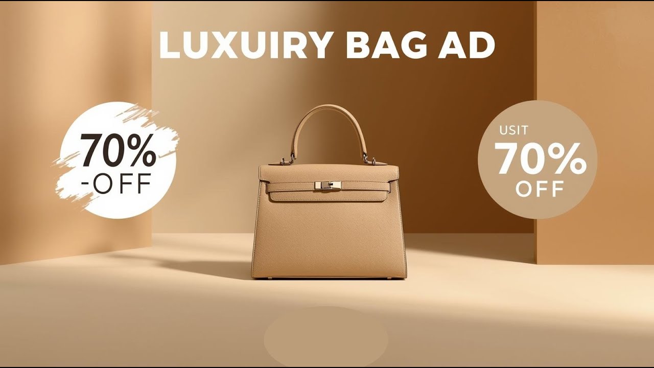 Luxury Bag Instagram Ad Design in Canva | Beige Aesthetic Product Post Tutorial