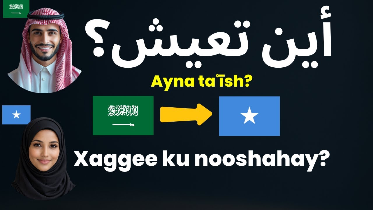 Learn 100 Arabic–Somali “Where” Questions (أين؟) | Speak with Confidence