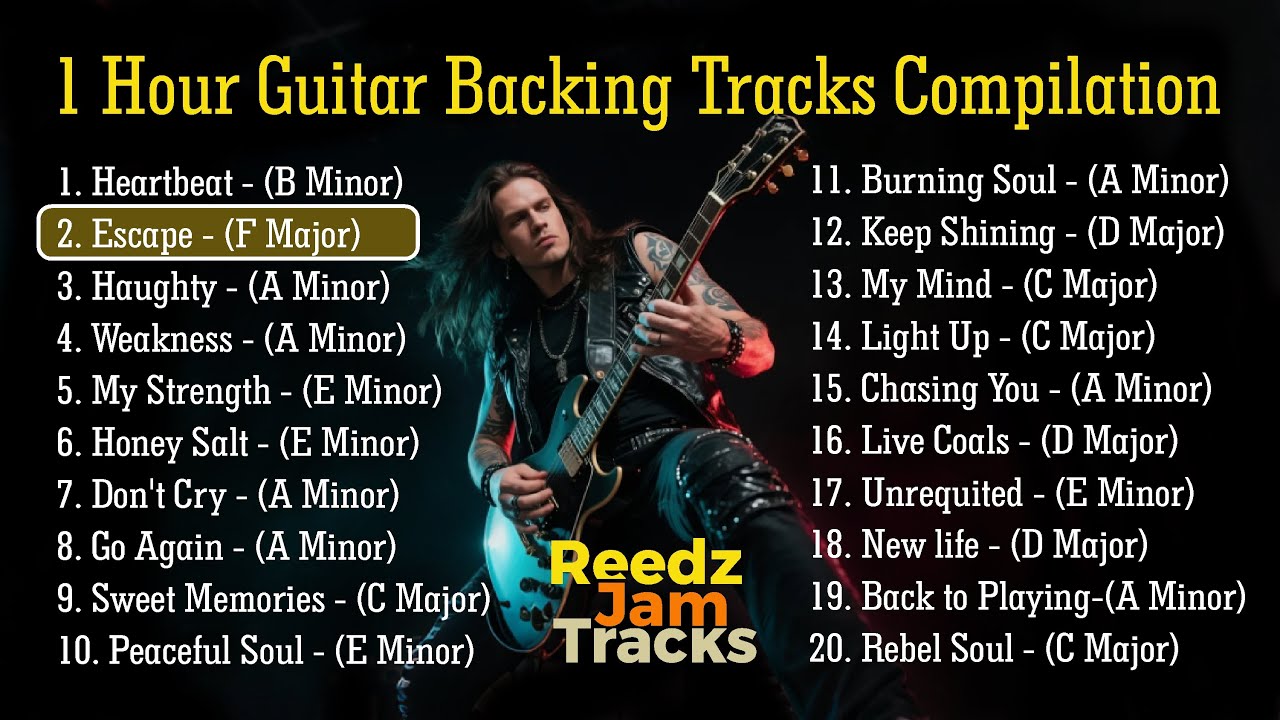 1 Hour Pop Rock Electric Guitar Backing Tracks Mix | Practice & Fun