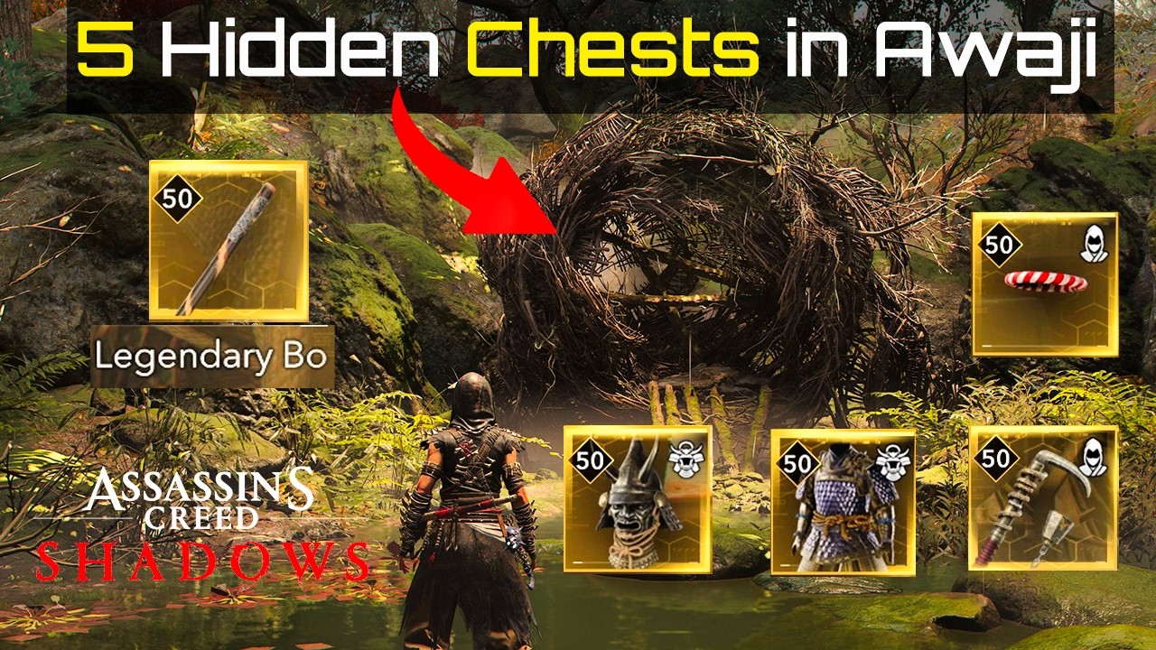 5 Hidden Legendary Chests in Awaji | Assassin's Creed Shadows Claws of Awaji DLC