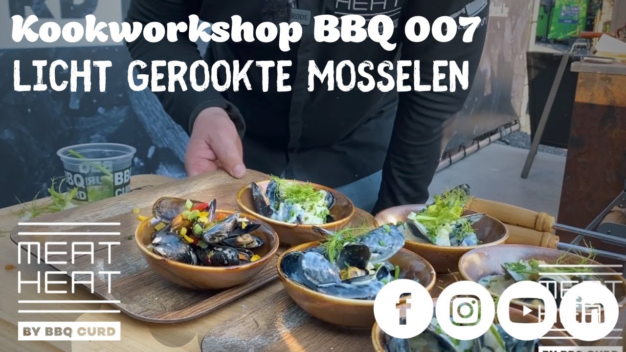 Meat heat licht gerookte mosseltjes op de BBQ