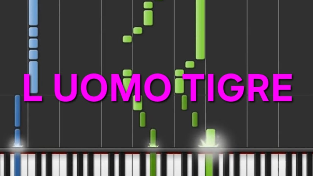 l uomo tigre~tiger man(rallentato-slow)=piano facile easy tutorial