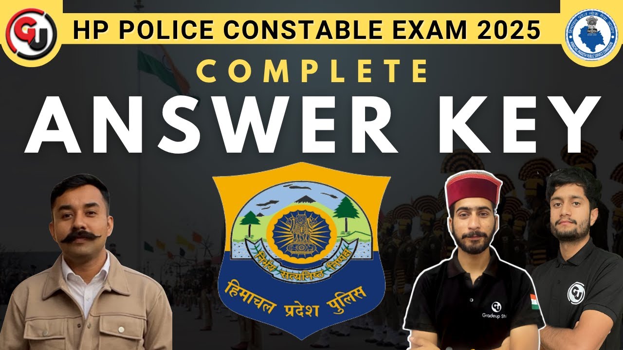 HP Police Constable Exam Full Answer Key 2025