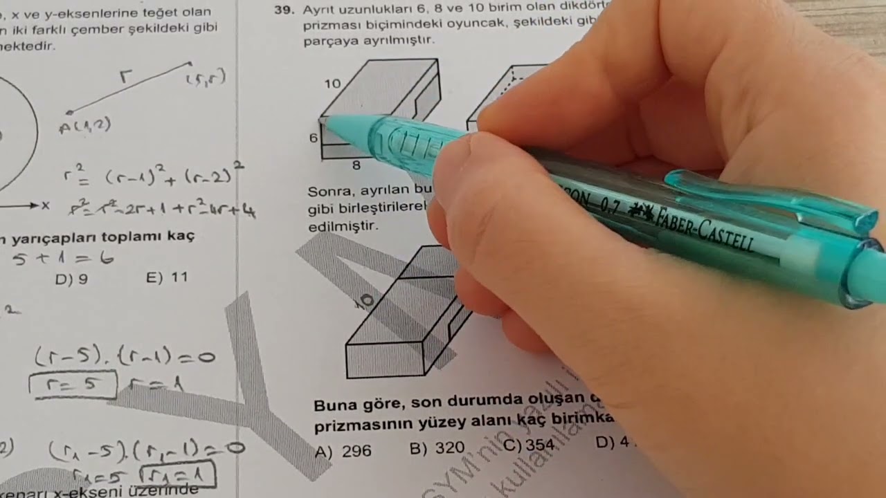 2022 AYT Matematik Soruları 37-38-39-40 Çözümleri