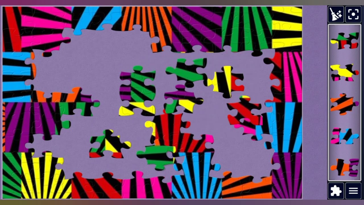 Neon-Geometric Sunray Pattern 🎇🖤👀🧩 amazing jigsaw puzzle 🧩//@jigsawpuzzle45 