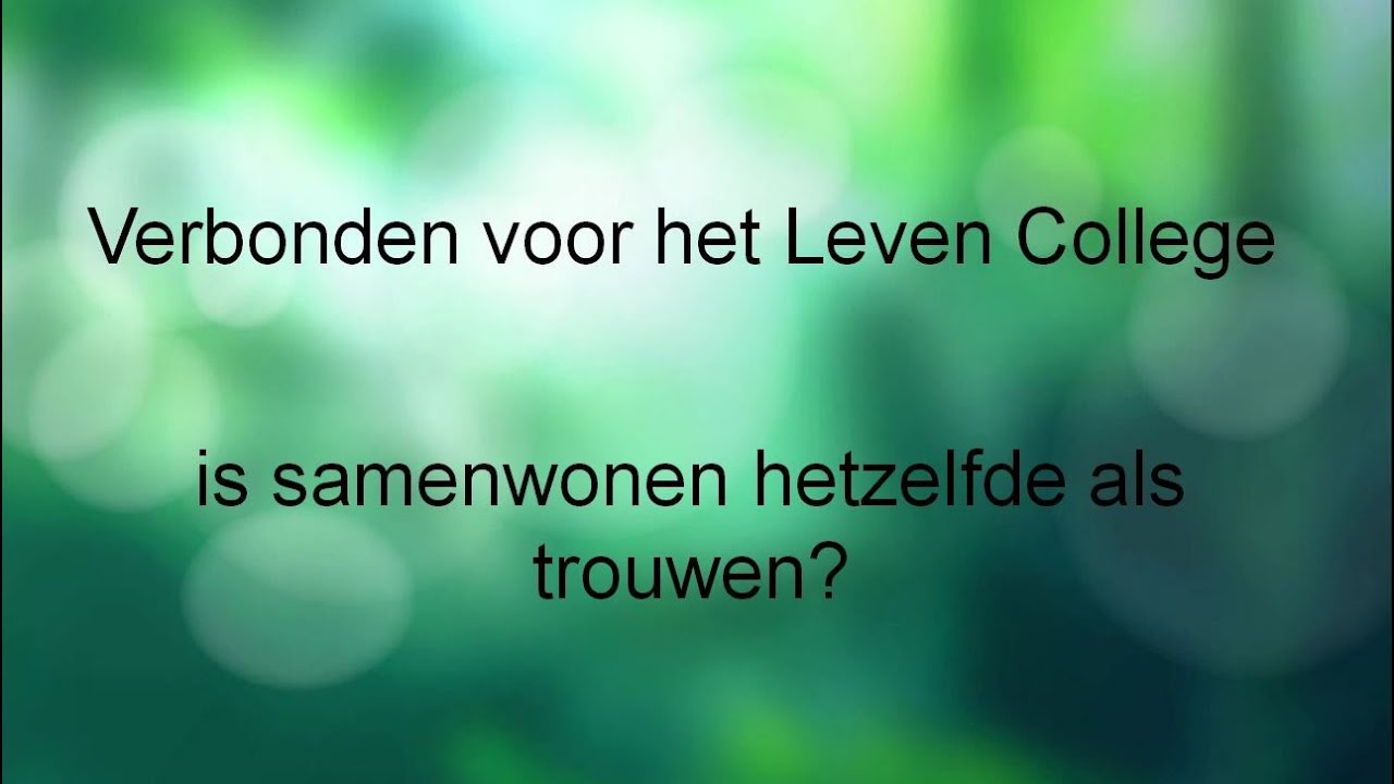 19 Is samenwonen hetzelfde als trouwen?