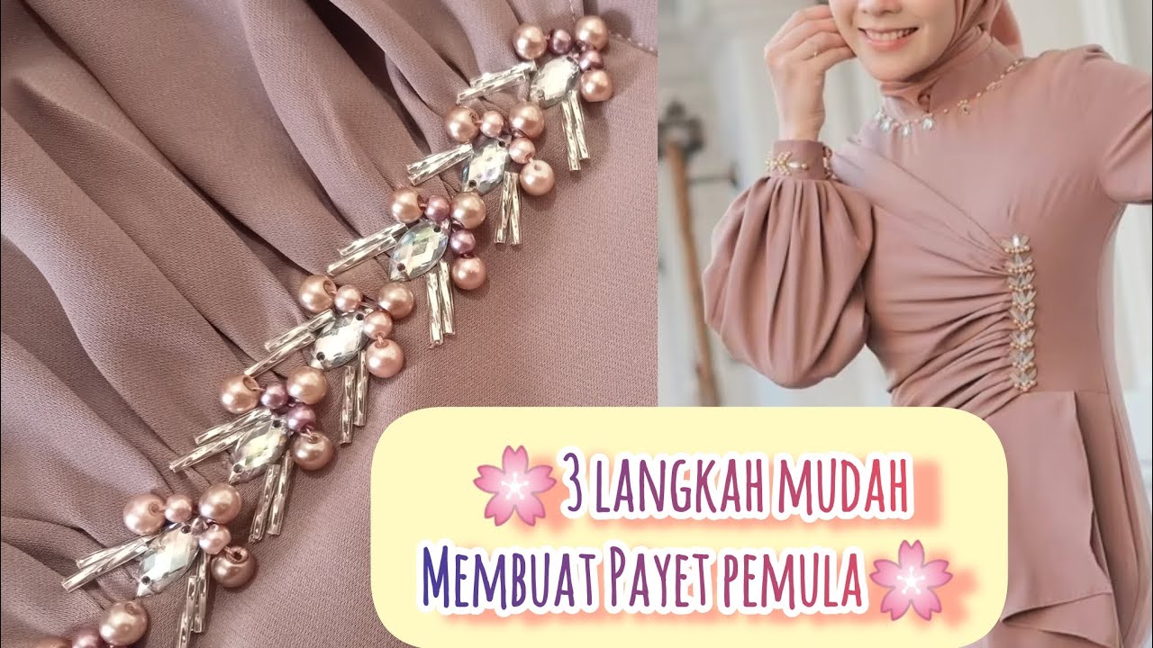 🌸cara pasang payet mutiara🌸 Payet pinggang | Payet dada | Payet leher #shorts #viralvideo #subscribe