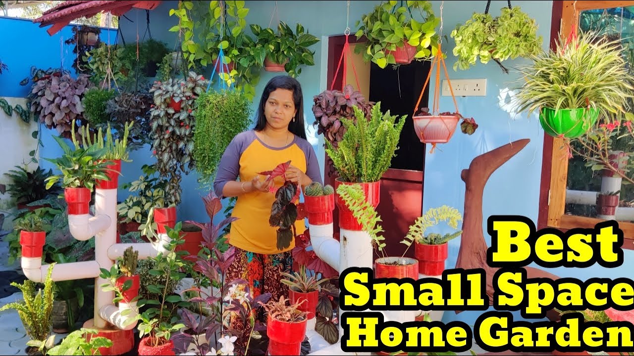 Small Space Home Garden Tour | Gardening Ideas Using Bottles | DIY Garden | Hanging Plants