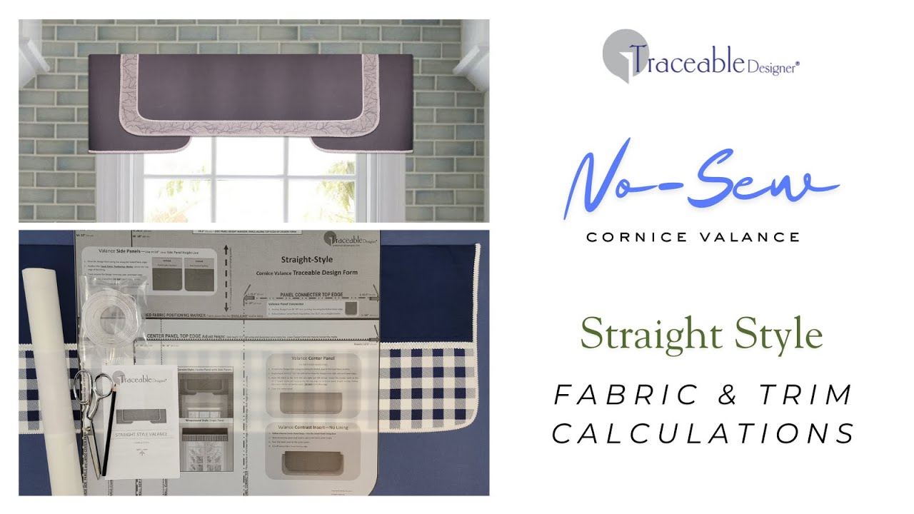 Fabric & Trim Sizing for the Straight No-Sew Cornice Valance 