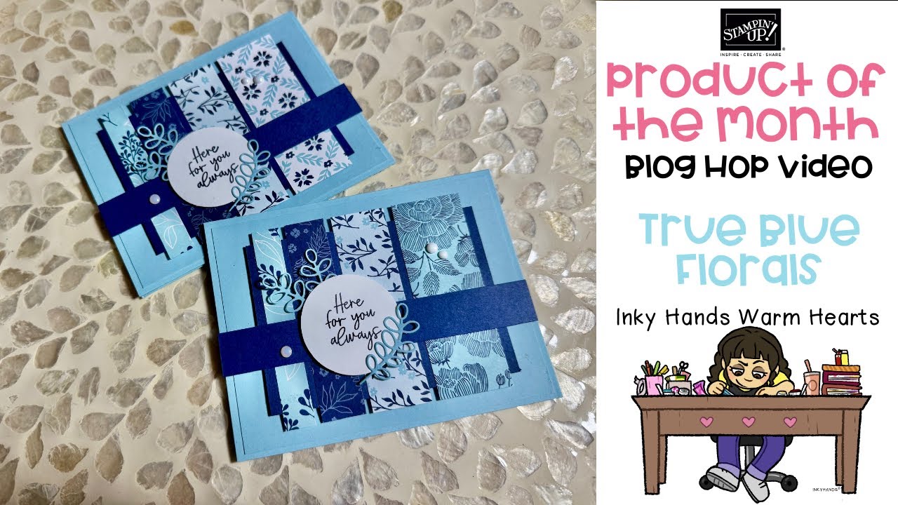 Tree Blue Florals Card - Stampin Up!’s Product of the Month - December 2025 - Inky Hands Warm Hearts