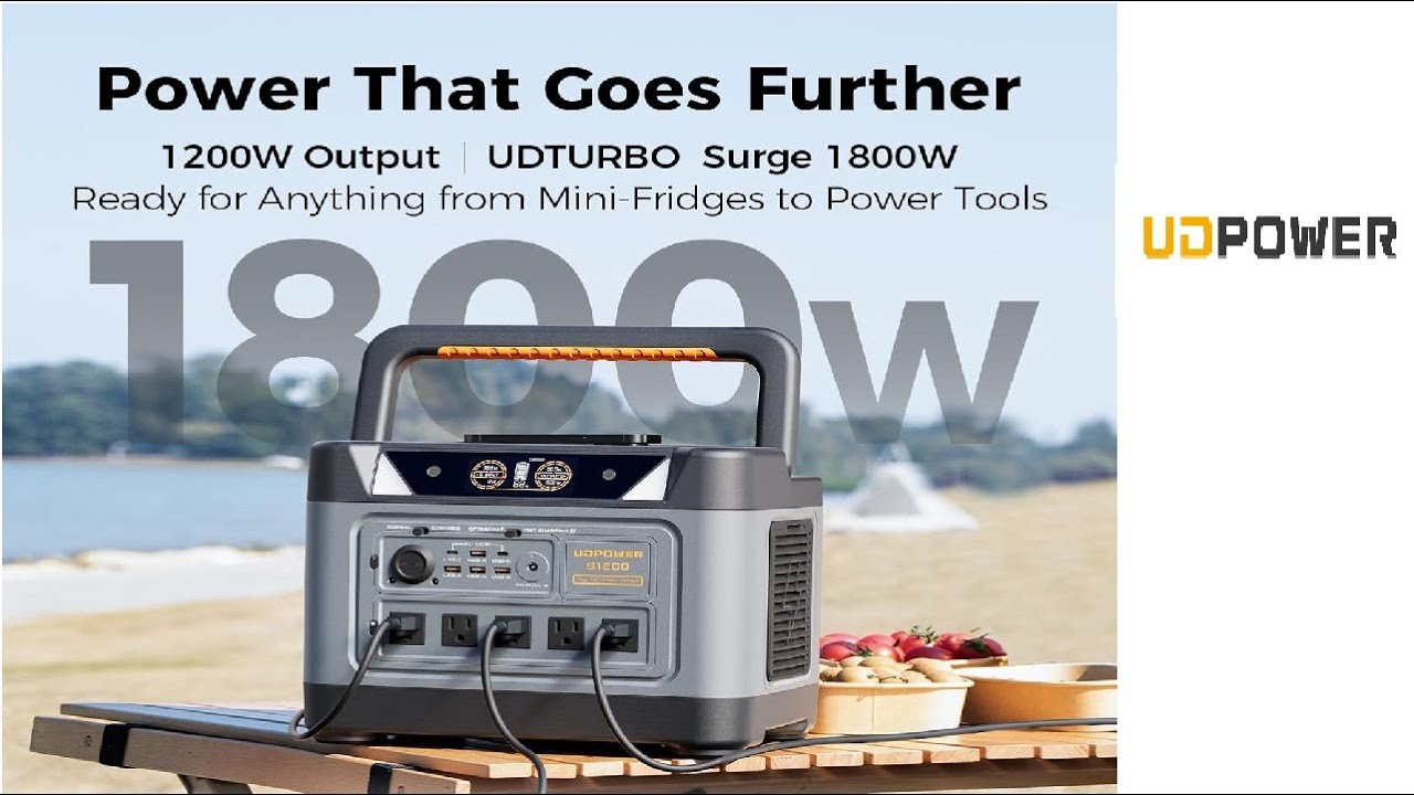 UDPOWER S1200 1200W Portable Power Station, 1190Wh LiFePO4 Battery