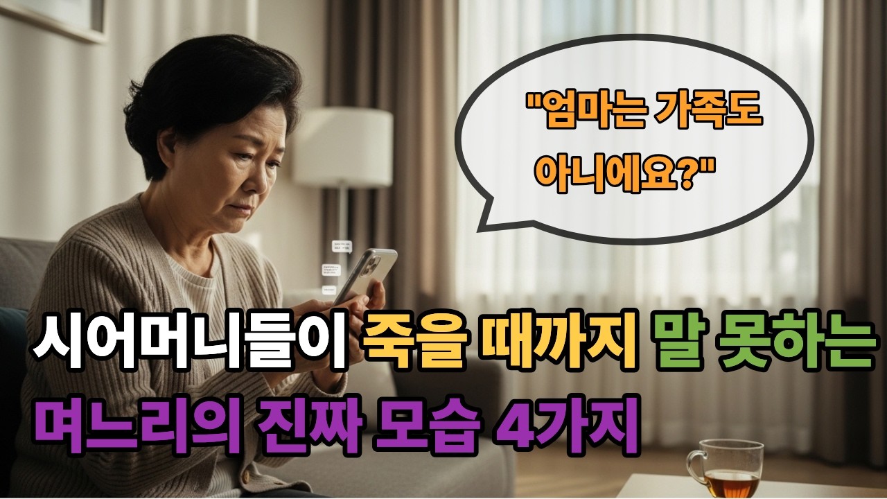 시어머니들이 죽을 때까지 말 못하는 며느리의 진짜 모습 4가지