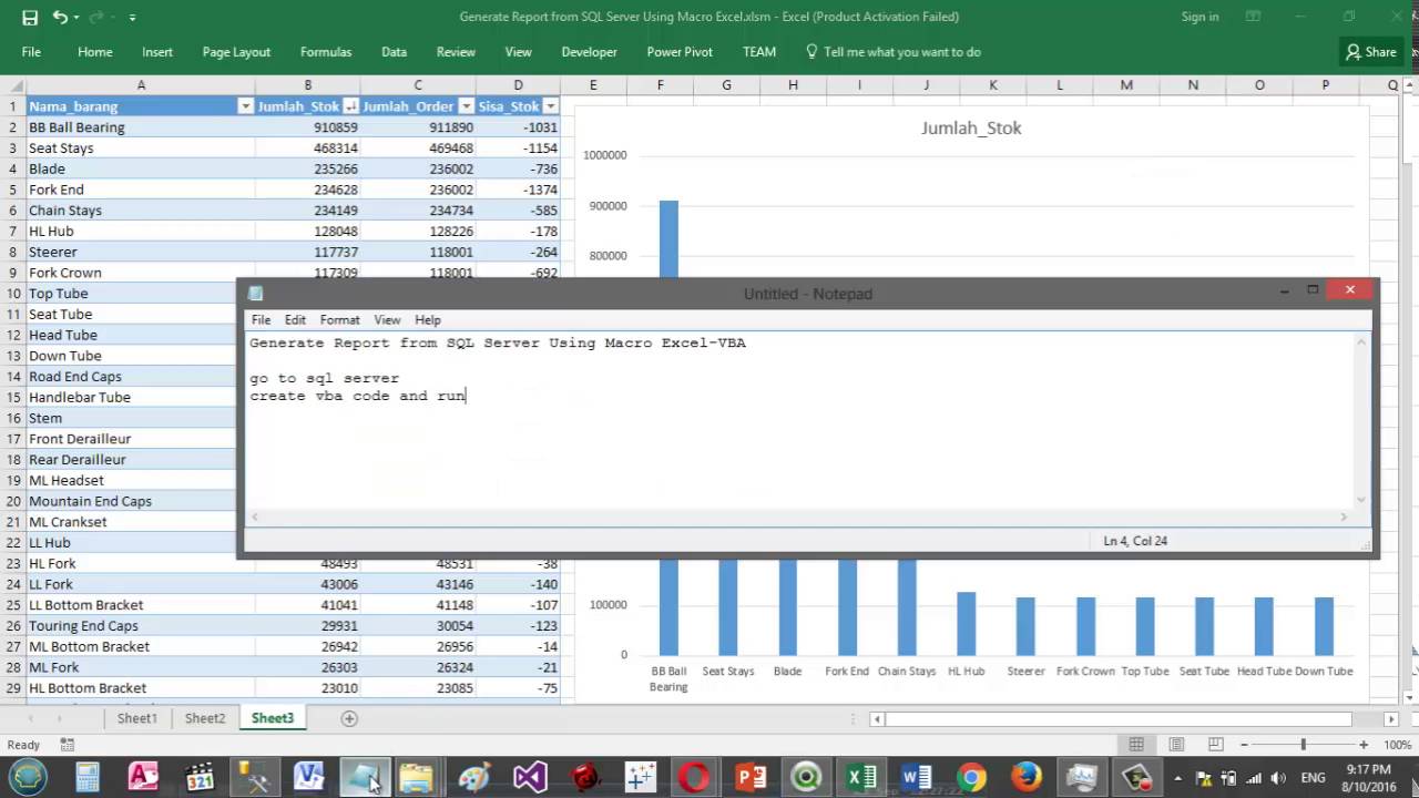 Ms Excel Report Automation from SQL Server Using VBA Excel