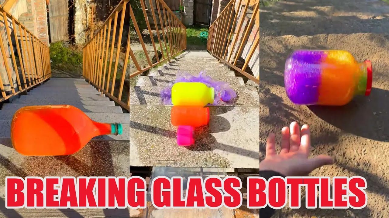 Breaking Glass Bottles and Balloon Drops 🔥 Crushing Crunchy & Soft Things #asmr #satisfying