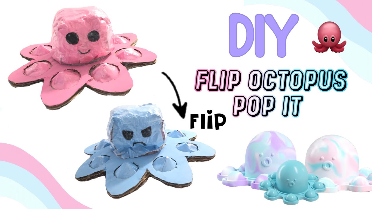 DIY Flip Octopus Pop It 🐙  🌊  ~diy fidget toy~ QtzDiys