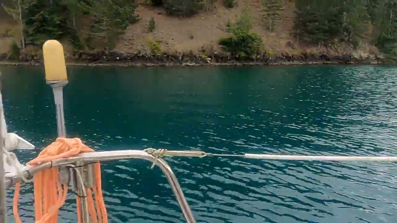 Sailing and camping over night at lake Benmore New Zealand.