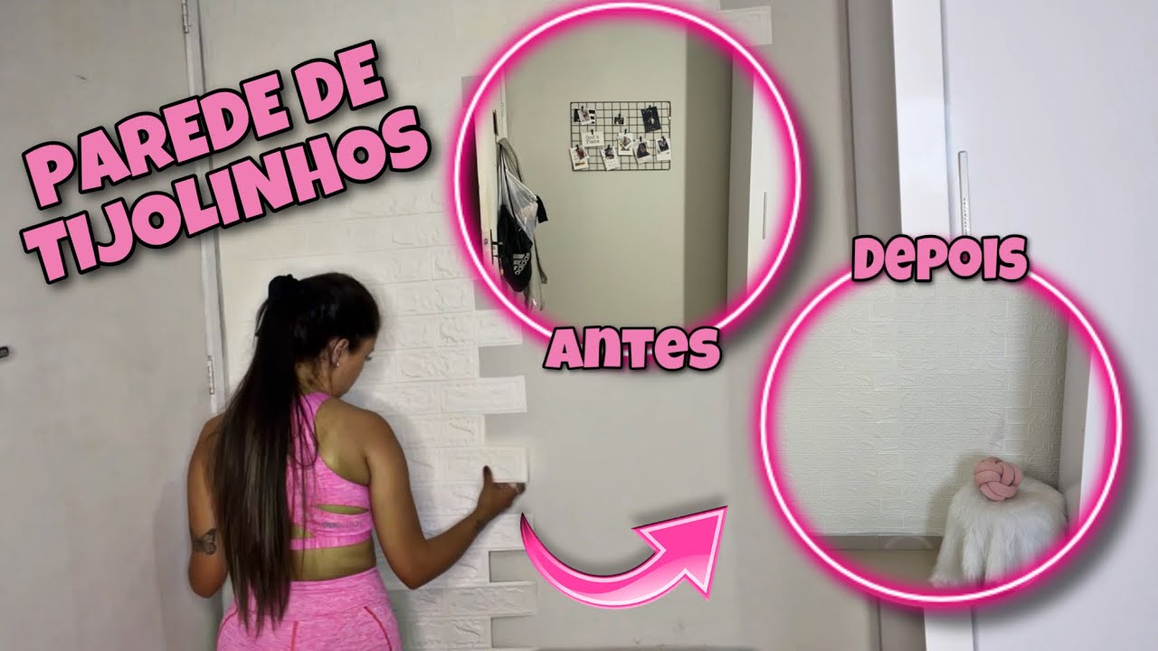 COMPREI TIJOLINHOS 3D PARA O QUARTO E COLOQUEI SOZINHA 😰