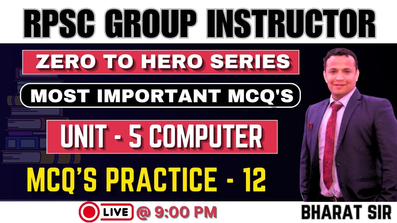 RPSC Group Instructor Important MCQ's - 12 ( Computer ) | Zero to Hero Series  |