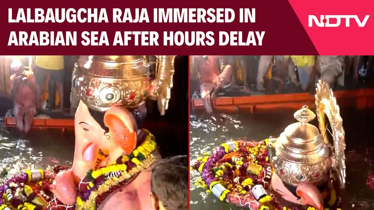 Lalbaugcha Raja | Mumbai's Lalbaugcha Raja Finally Immersed In Arabian Sea After Hours-Long Delay