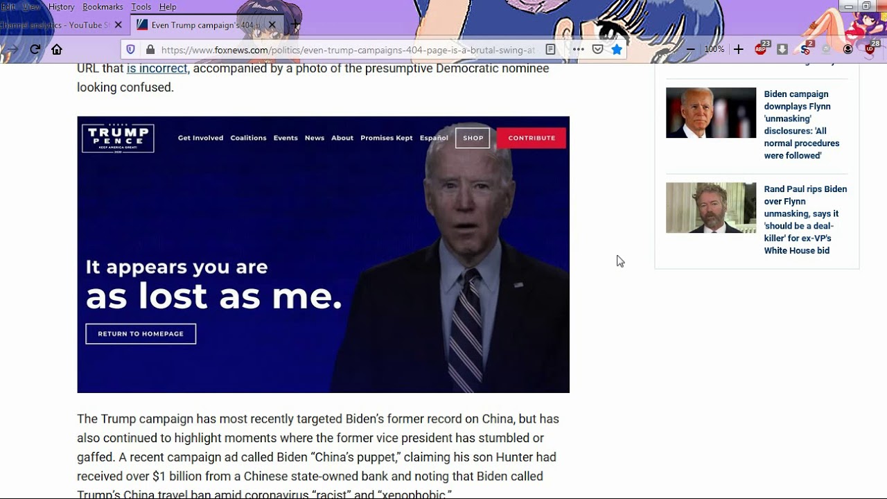 Trump The Master Troll Goes After Biden With a Viscous 404 Page