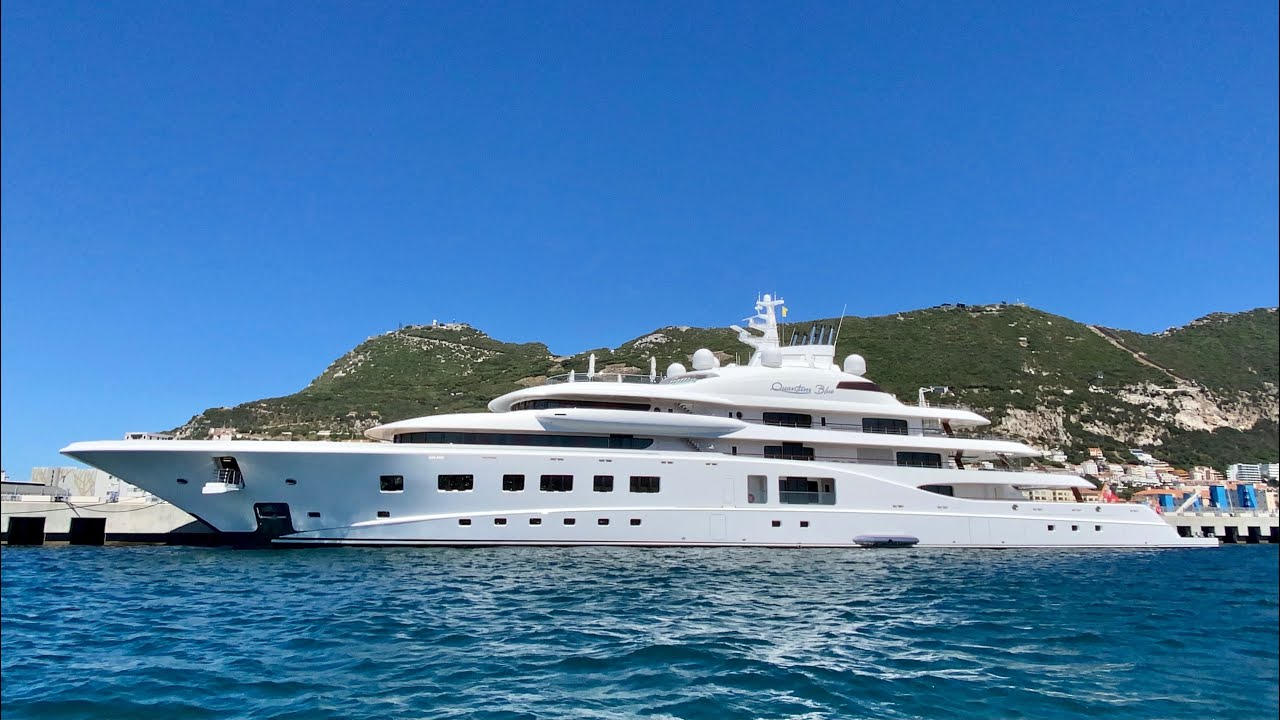 QUANTUM BLUE, 104m Lurssen built Superyacht docked in Gibraltar