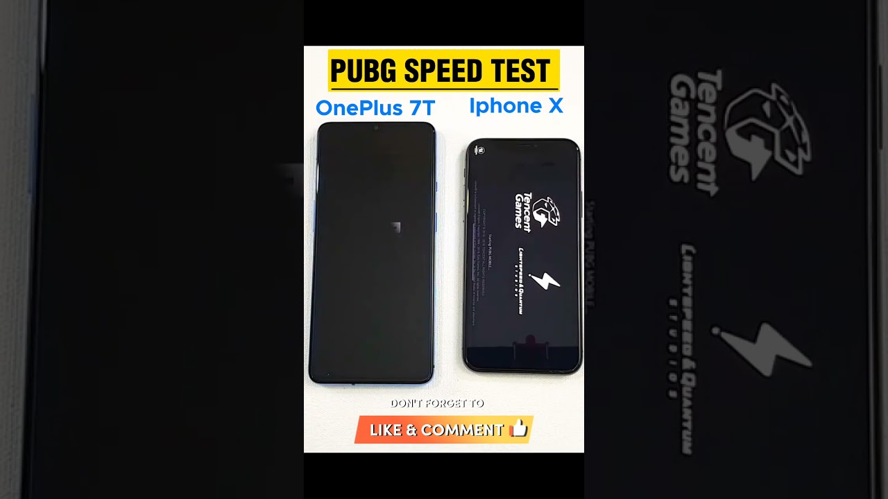OnePlus 7T Against Iphone X Pubg Speed Test #pubgtest #oneplus #iphone #youtubeshorts