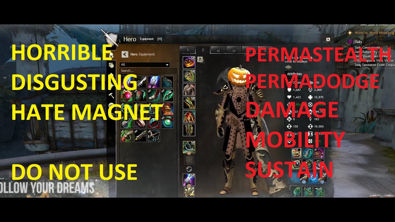 The Malicious and BROKEN Deadeye Build (Plz do not use...)
