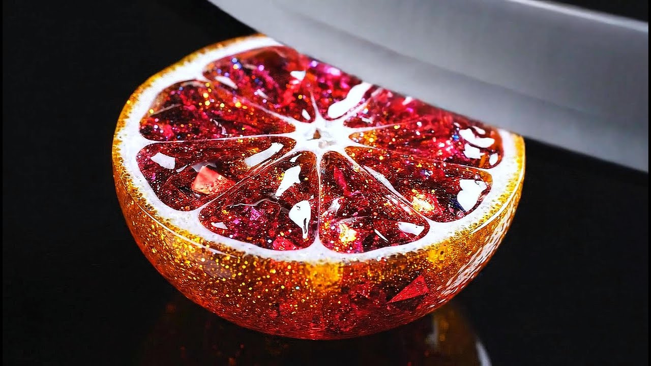 Ultra-Realistic Glass Fruit ASMR 🍓🍉 | Satisfying Slow Motion Cutting in 4K