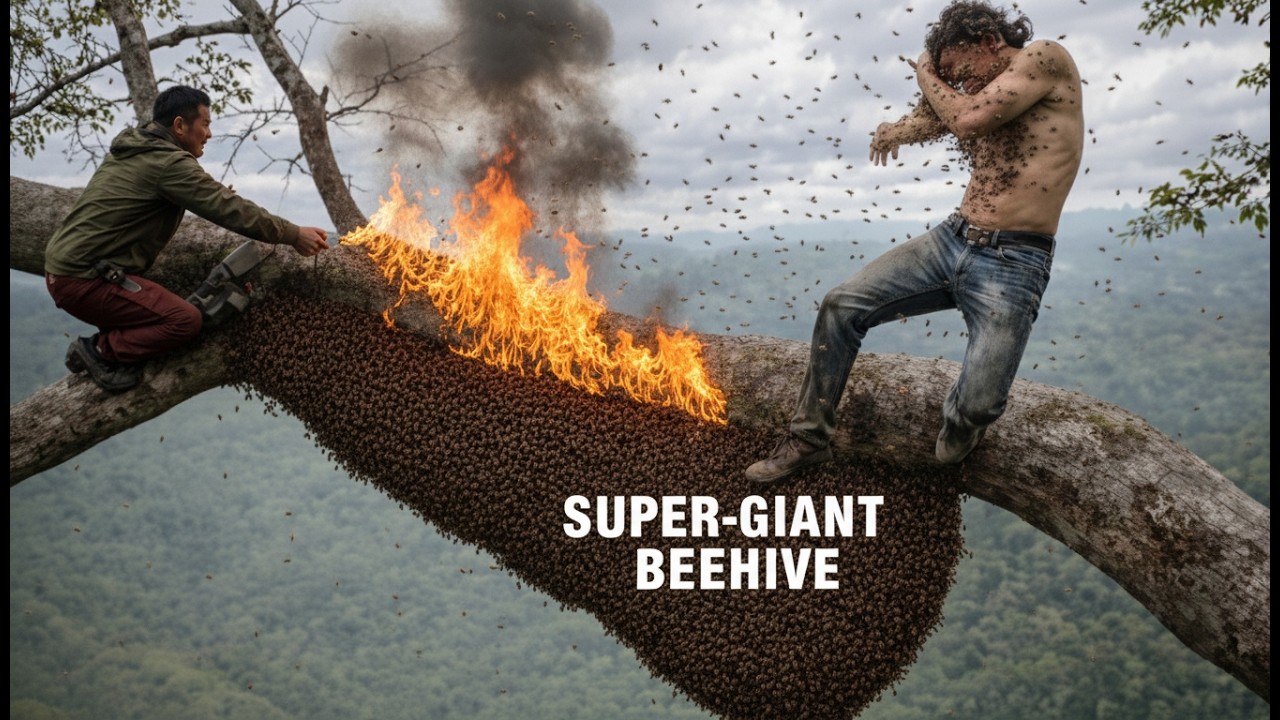 Catching a Super Giant Wild Honeycomb in the Deep Jungle
