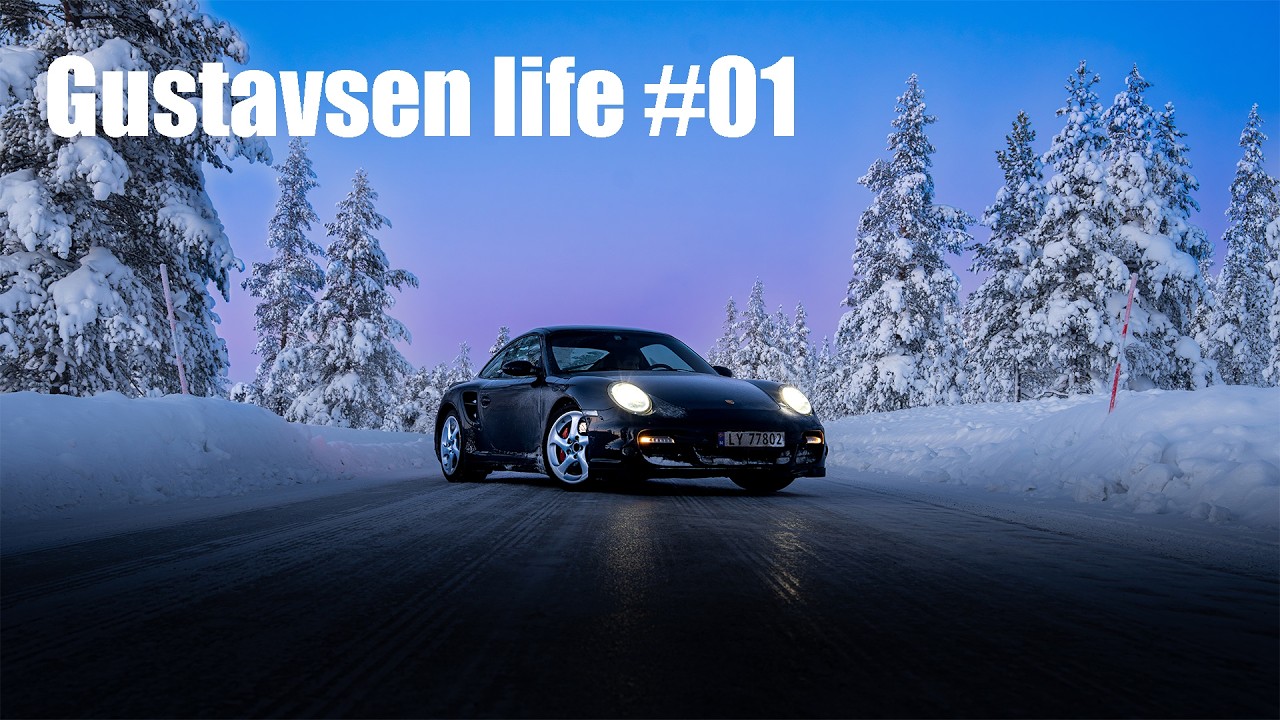 Porsche 911 på isbane og snøscooter kjøring! Gustavsen life Vlog #01