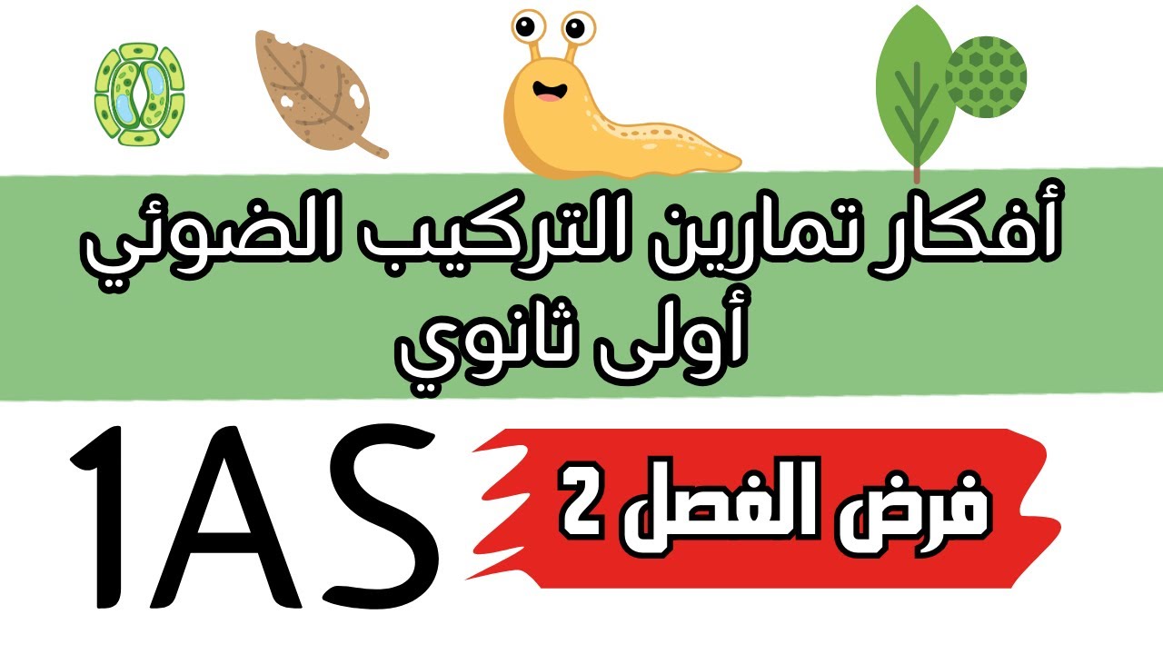 افكار تمارين التركيب الضوئي🔥فرض الفصل الثاني في مادة العلوم أولى ثانوي 1AS