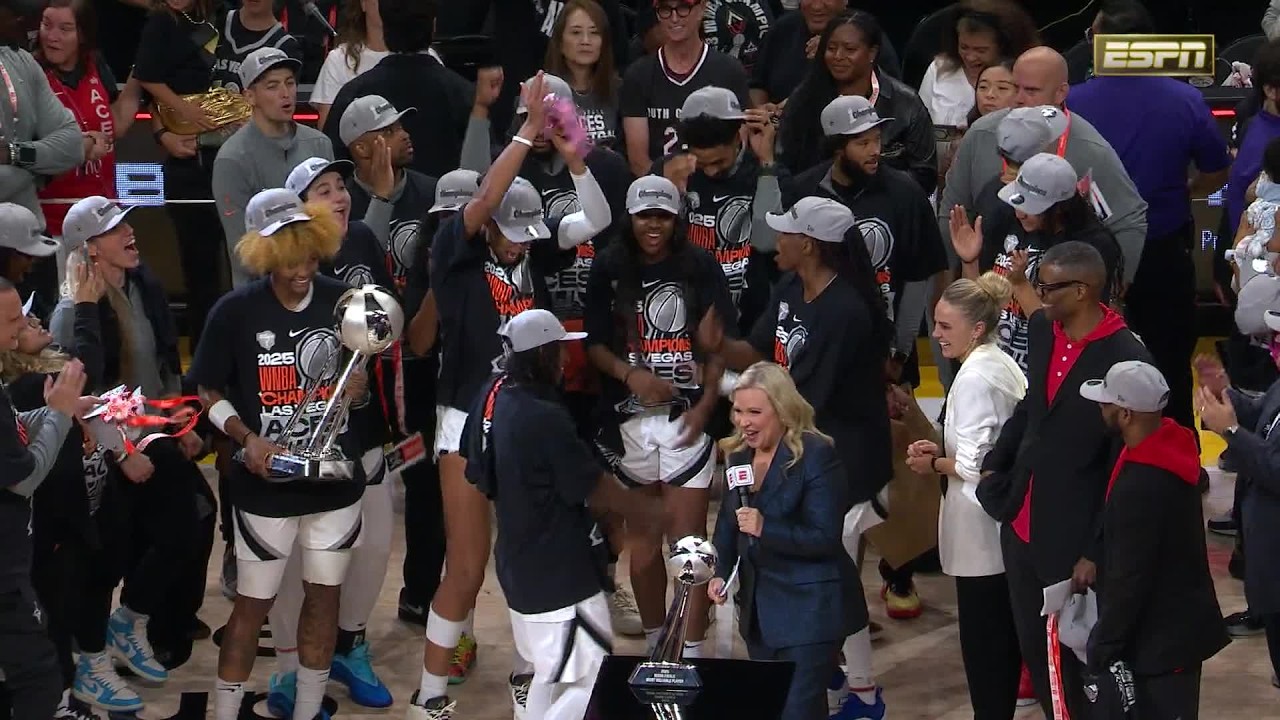 [FULL] Las Vegas Aces' 2025 WNBA Championship trophy ceremony | WNBA on ESPN