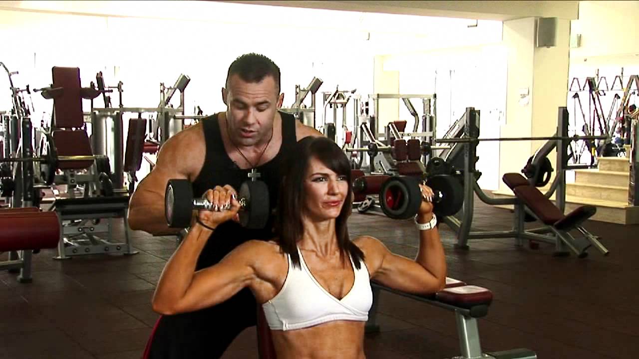 Ladies Dumbbell Shoulder Press Exercise