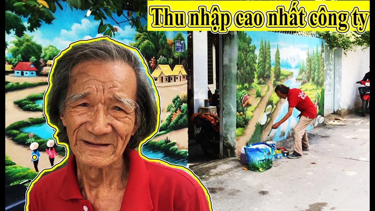 Ngã Mũ Trước Họa Sĩ Già Có Bàn Tay Kỳ Lạ Nhất Ở Sài Gòn || Họa Sĩ Què Tay Vẽ Tranh Tường Cực Siêu