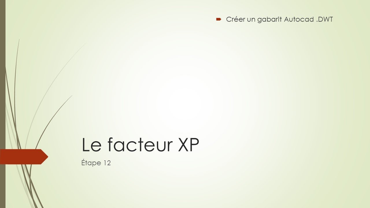 AUTOCAD DWT : Etape 12   Le facteur XP dans autocad