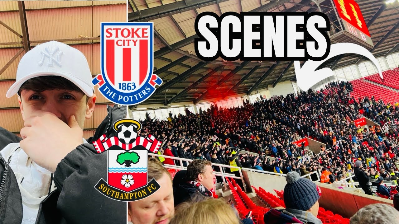 SOUTHAMPTON AWAY END SCENES as they WIN at STOKE *Stoke 0-2 Southampton*