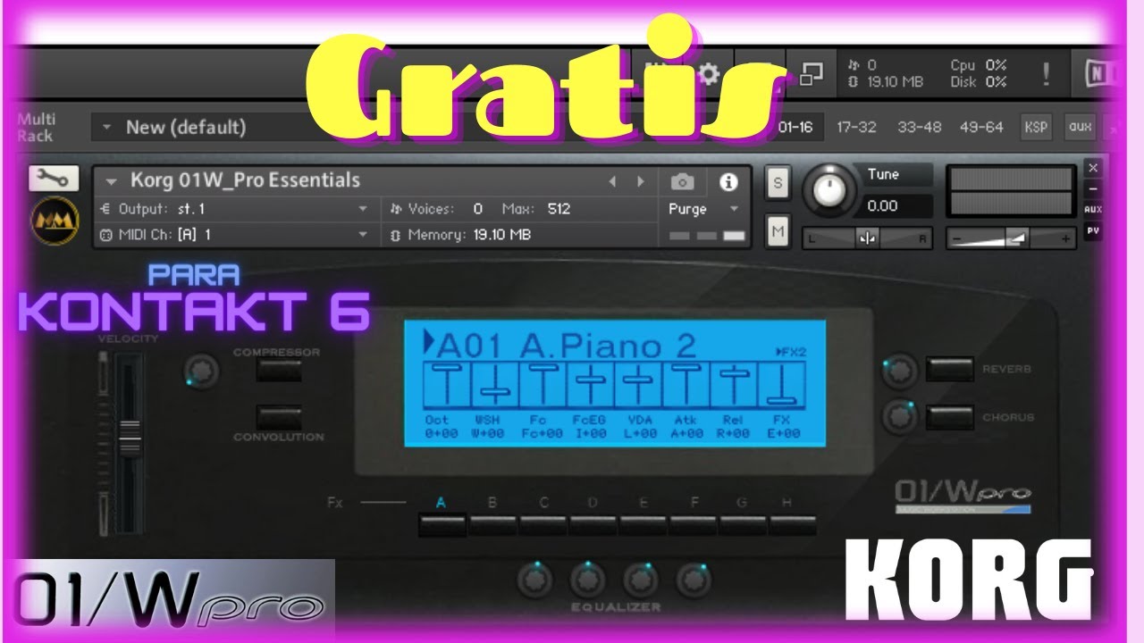 Dyno piano para kontakt Korg 01/W Pro