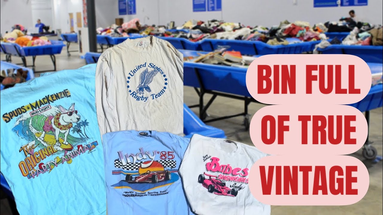 GOODWILL BINS LOADED IN TRUE VINTAGE TSHIRTS! 60s-90s crazy vintage rugbys!